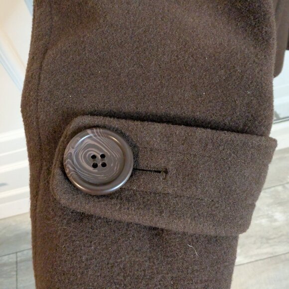 MINT CONDITION Vintage Wool Cashmere Blend Pea Coat | Brown | Women's Size 16 - Picture 6 of 12